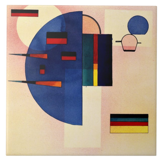 Kandinsky - Calmed, beliebtes Gemälde, Fliese (Vorderseite)