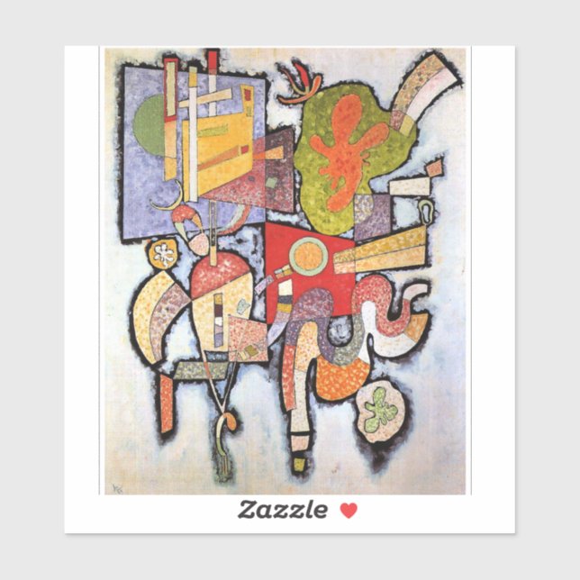 Kandinsky - Complex Simple, abstract artwork, Aufkleber (Blatt)
