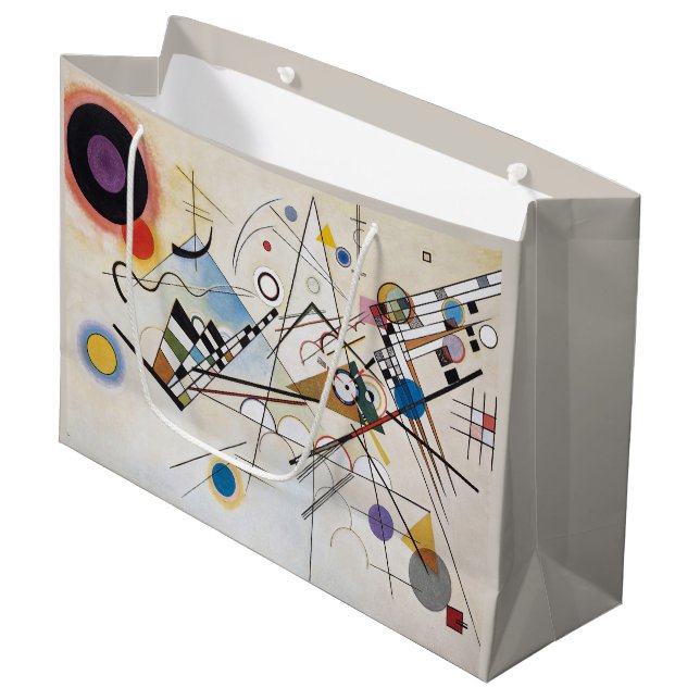 Kandinsky Composition VIII Abstrakte Kunst Große Geschenktüte (Vorderseite Schrägansicht)