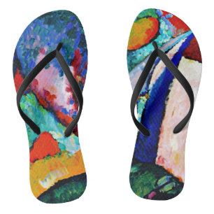 Kandinsky - Der Wasserfall, bunte Kunstwerke, Flip Flops