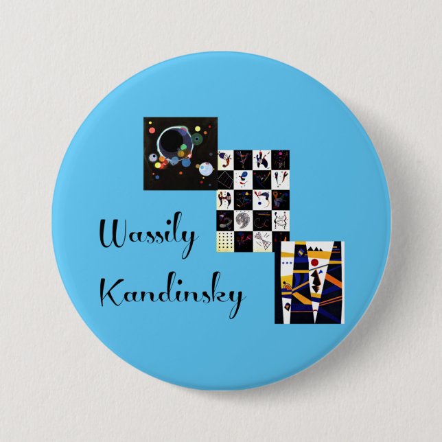Kandinsky - Drei seiner berühmten Kunstwerke Button (Vorderseite)