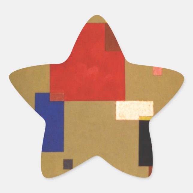 Kandinsky Dreizehn Rechtecke Abstrakte Malerei Stern-Aufkleber (Vorderseite)
