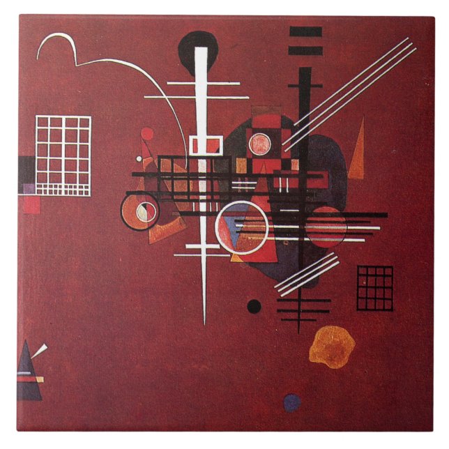 Kandinsky - Dull Red Fliese (Vorderseite)
