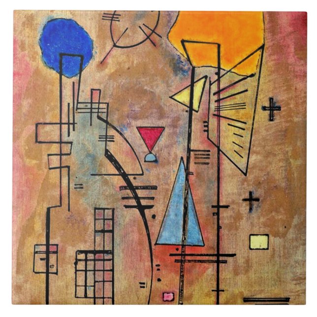 Kandinsky - Eins Zwei, berühmtes Bild Fliese (Vorderseite)