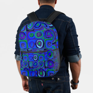 Kandinsky Farbforschung Quadrate Blue Squares Bedruckter Rucksack