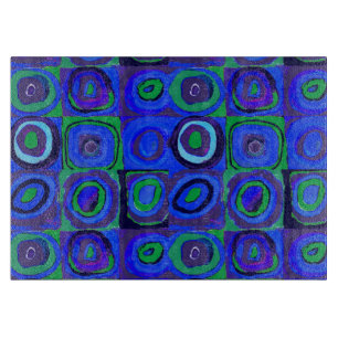 Kandinsky Farbforschung Quadrate Blue Squares Schneidebrett