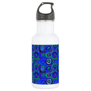 Kandinsky Farbstudie Blaue Quadrate Kreis  Edelstahlflasche