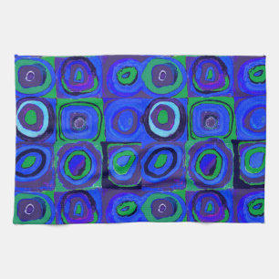 Kandinsky Farbstudie Blaue Quadrate Kreis Geschirrtuch
