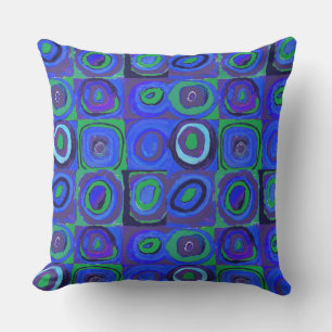 Kandinsky Farbstudie Blaue Quadrate Kreis Kissen