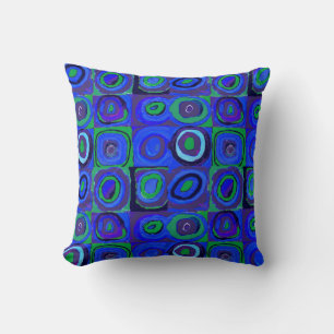 Kandinsky Farbstudie Blaue Quadrate Kreis  Kissen