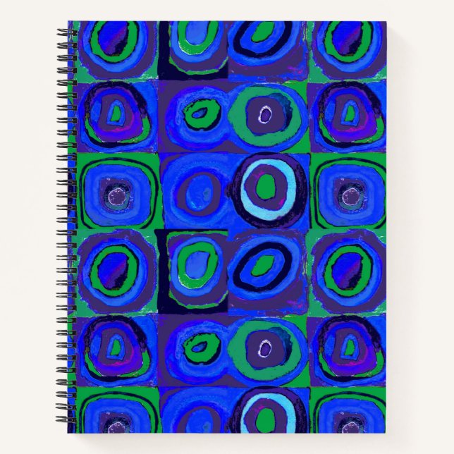 Kandinsky Farbstudie Blaue Quadrate Kreis  Notizbuch (Vorderseite)