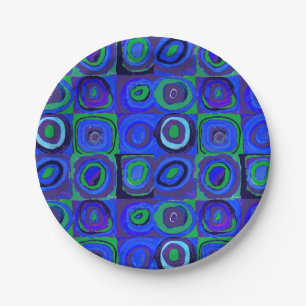 Kandinsky Farbstudie Blaue Quadrate Kreis Pappteller