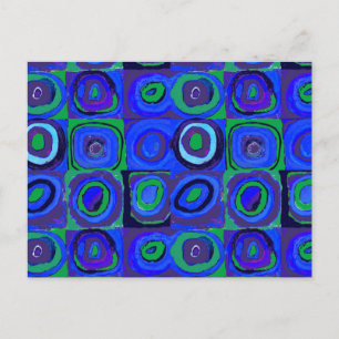 Kandinsky Farbstudie Blaue Quadrate Kreis Postkarte