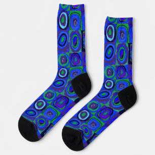 Kandinsky Farbstudie Blaue Quadrate Kreis Socken