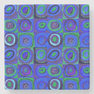 Kandinsky Farbstudie Blaue Quadrate Kreis  Steinuntersetzer