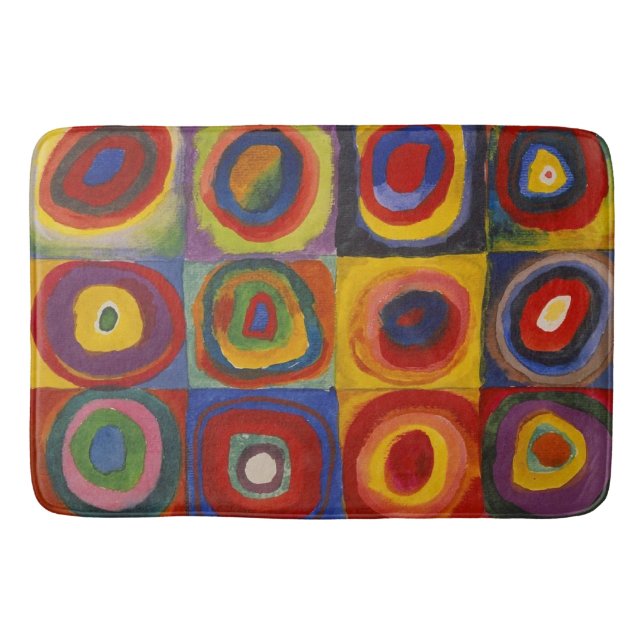 Kandinsky Farbstudie Quadrate Farbige Quadrate Badematte (Vorderseite)