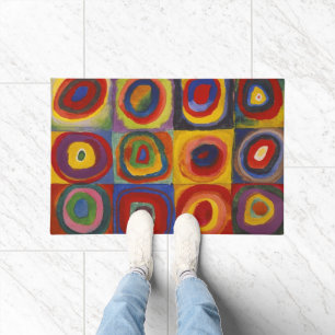 Kandinsky Farbstudie Quadrate Farbige Quadrate Fußmatte