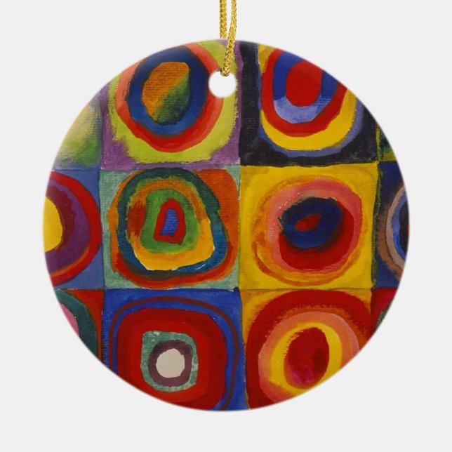 Kandinsky Farbstudie Quadrate Farbige Quadrate Keramik Ornament (Vorne)