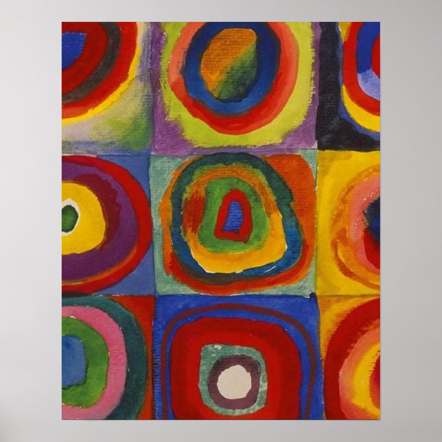 Kandinsky Farbstudie Quadrate Farbige Quadrate Poster (Vorne)