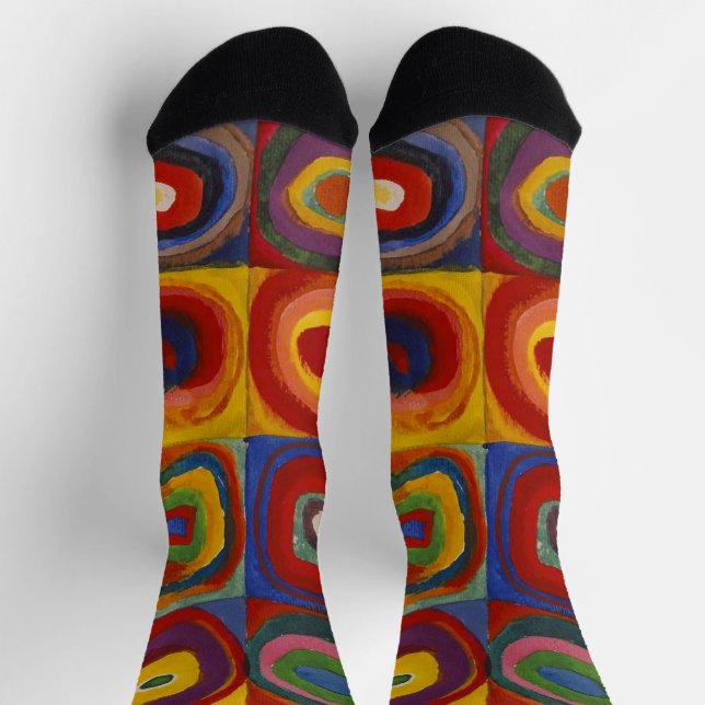 Kandinsky Farbstudie Quadrate Farbige Quadrate Socken (Oben)