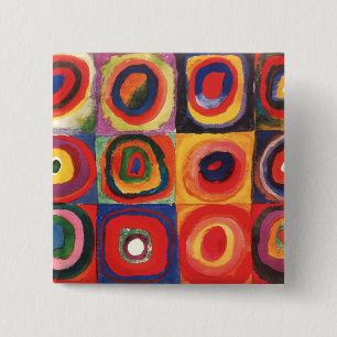 Kandinsky Farbstudie Quadrate Kreise Kunst Button