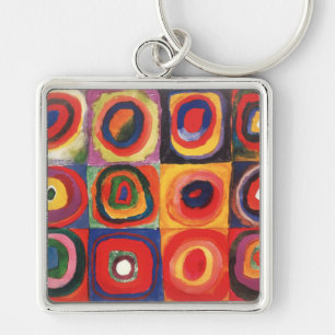 Kandinsky Farbstudie Quadrate Kreise Kunst Schlüsselanhänger