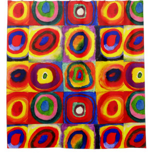 Kandinsky Farbstudie Quadrate Quadrate Kreise Kuns Duschvorhang
