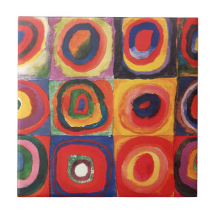 Kandinsky Farbstudie Quadrate Quadrate Kreise Kuns Fliese