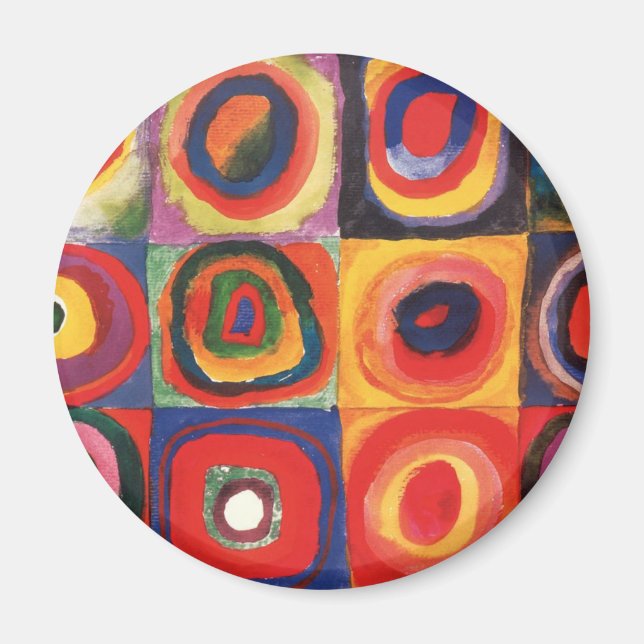 Kandinsky Farbstudie Quadrate Quadrate Kreise Kuns Magnet (Vorne)