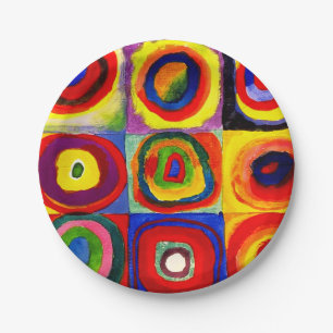 Kandinsky Farbstudie Quadrate Quadrate Kreise Kuns Pappteller