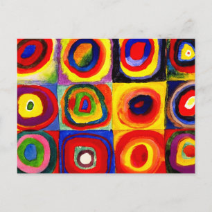 Kandinsky Farbstudie Quadrate Quadrate Kreise Kuns Postkarte