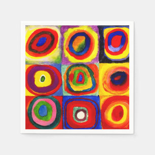 Kandinsky Farbstudie Quadrate Quadrate Kreise Kuns Serviette