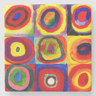 Kandinsky Farbstudie Quadrate Quadrate Kreise Kuns Steinuntersetzer