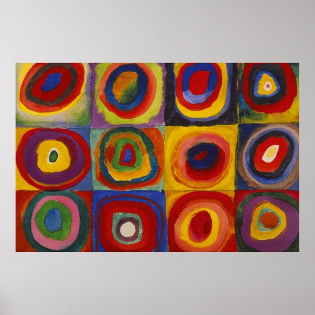 Kandinsky-Farbstudie über Formen und Kreise Poster (Vorne)