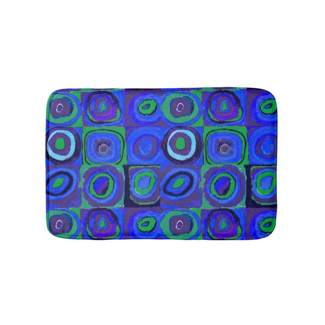 Kandinsky Farbstudien Blue Quadrate Square Circle Badematte (Vorderseite)