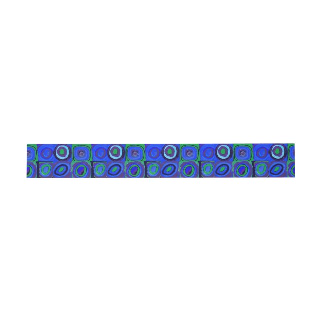 Kandinsky Farbstudien Blue Quadrate Square Circle Einladungsbanderole (Flach)