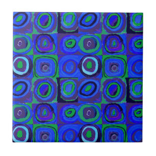 Kandinsky Farbstudien Blue Quadrate Square Circle Fliese