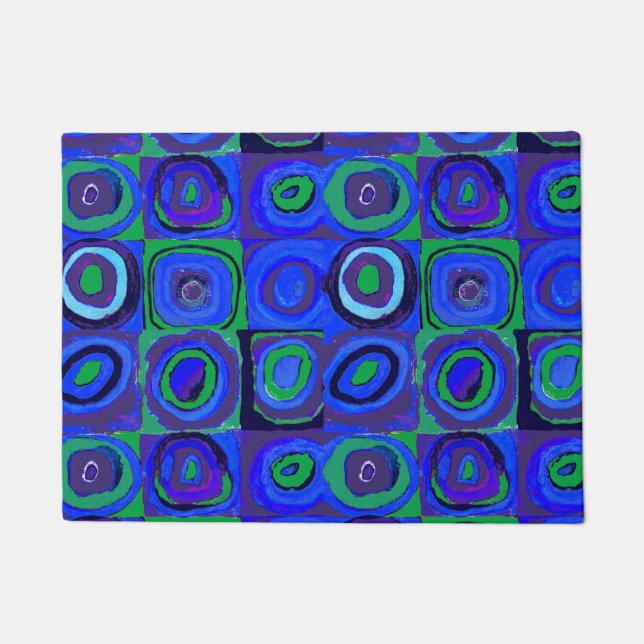 Kandinsky Farbstudien Blue Quadrate Square Circle Fußmatte (Vorderseite)