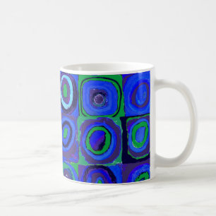 Kandinsky Farbstudien Blue Quadrate Square Circle Kaffeetasse