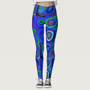 Kandinsky Farbstudien Blue Quadrate Square Circle Leggings