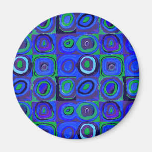 Kandinsky Farbstudien Blue Quadrate Square Circle Magnet