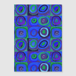 Kandinsky Farbstudien Blue Quadrate Square Circle Magnetkarte