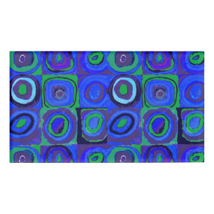 Kandinsky Farbstudien Blue Quadrate Square Circle Namenschild