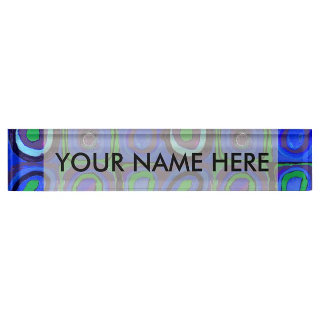 Kandinsky Farbstudien Blue Quadrate Square Circle Namensplakette (Vorderseite)