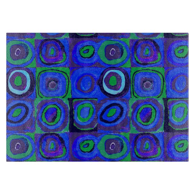 Kandinsky Farbstudien Blue Quadrate Square Circle Schneidebrett (Vorderseite)