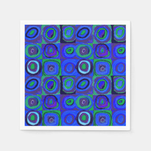 Kandinsky Farbstudien Blue Quadrate Square Circle Serviette