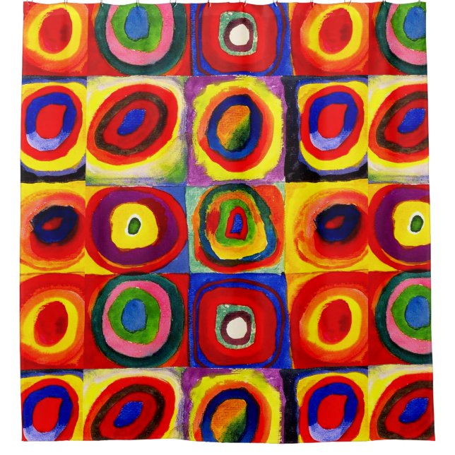 Kandinsky Farbstudien Quadrate Quadrate Quadrate Z Duschvorhang (Vorderseite)