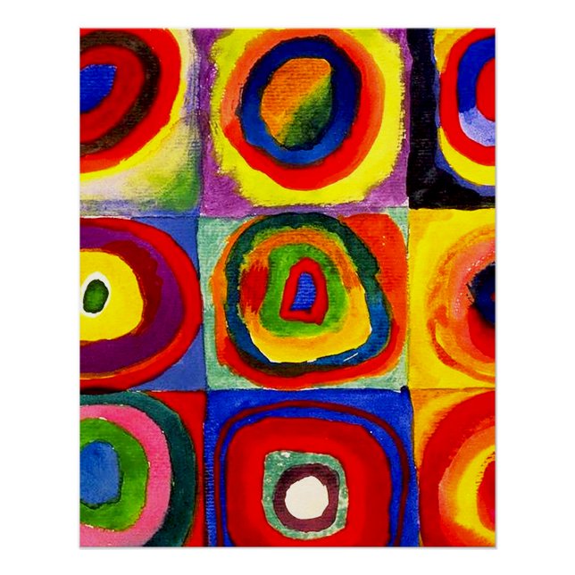 Kandinsky Farbstudien Quadrate Quadrate Quadrate Z Poster (Vorderseite)