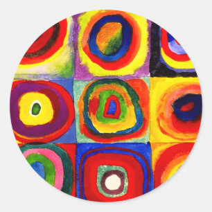 Kandinsky Farbstudien Quadrate Quadrate Quadrate Z Runder Aufkleber
