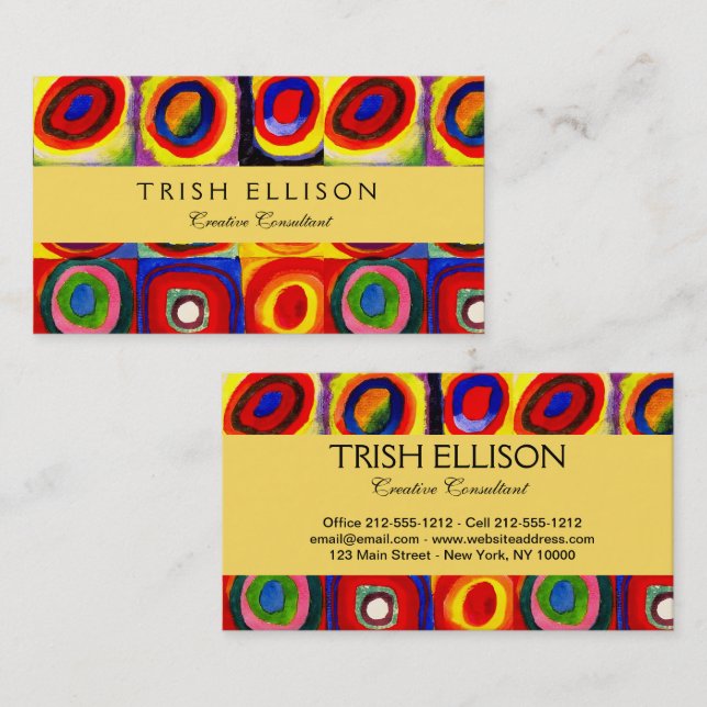 Kandinsky Farbstudien Quadrate Quadrate Quadrate Z Visitenkarte (Vorne/Hinten)